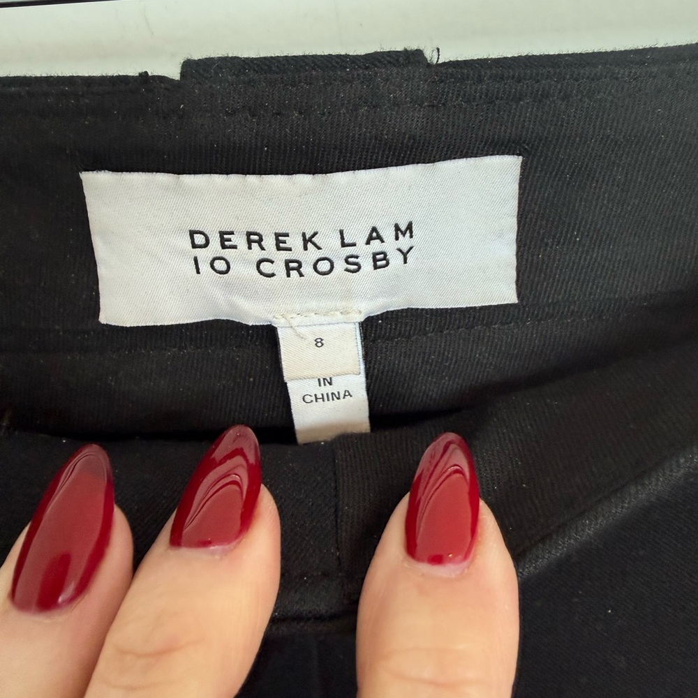 Derek Lam 10 Crosby Robertson Black Flare Pants with Gold Buttons size 8 - Picture 5 of 7